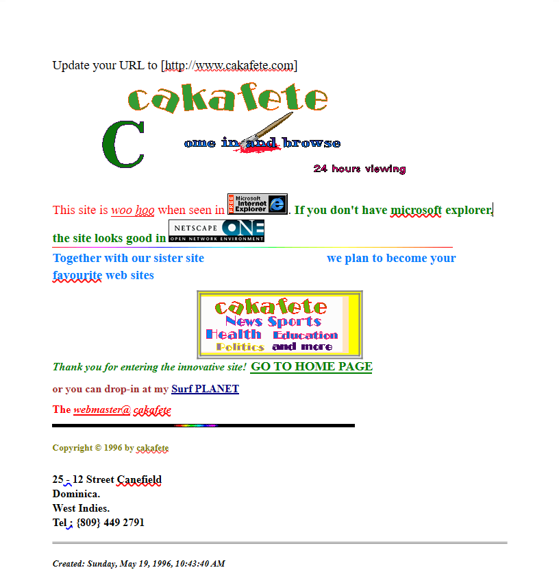 The Re-Birth of CAKAFETE.com: AI and the Future Unveiled Colorful, retro website homepage design